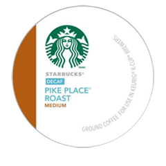 Starbucks K-Cup Packs; Decaf Pike Place Roast Medium - 24/Box