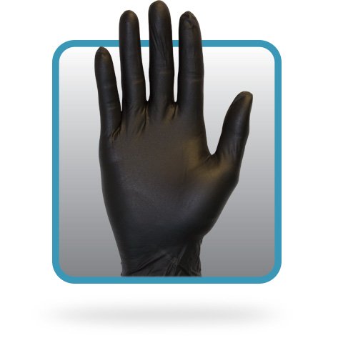 Powder Free Nitrile Gloves - Black - XL