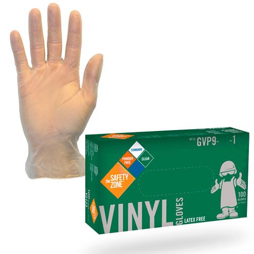 Powder Free Clear Vinyl Gloves - Large