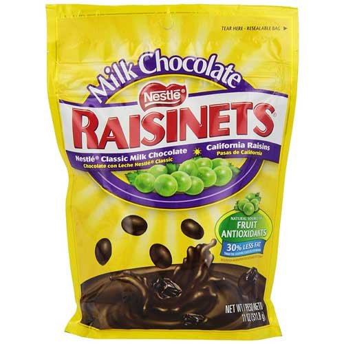 Raisinets Milk Chocolate, Low Fat - 11 oz. Standup Bag
