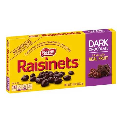 Nestle, Raisinets, Dark Chocolate, Low Fat - 3.5 oz. Box - 18/Case