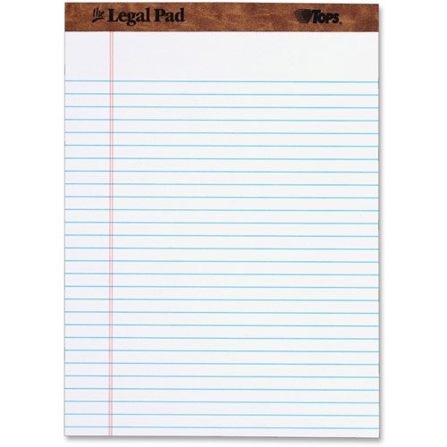 Legal Pad - 8.5"x11" - White - 12/DZ