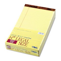 Legal Pad - 8.5"x14" - Canary - 12/DZ