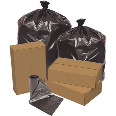 Low Density Can Liner,  Black, 45 Gallon, Perforated Coreless Roll, 1.2 mil, 40 x 46"