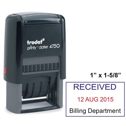 CUSTOM Trodat 4750 Dater Stamp / 1" x 1-5/8"